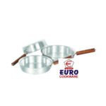 Frying Pan Plano with wooded Cadium Handle Metal FInish EFP-068