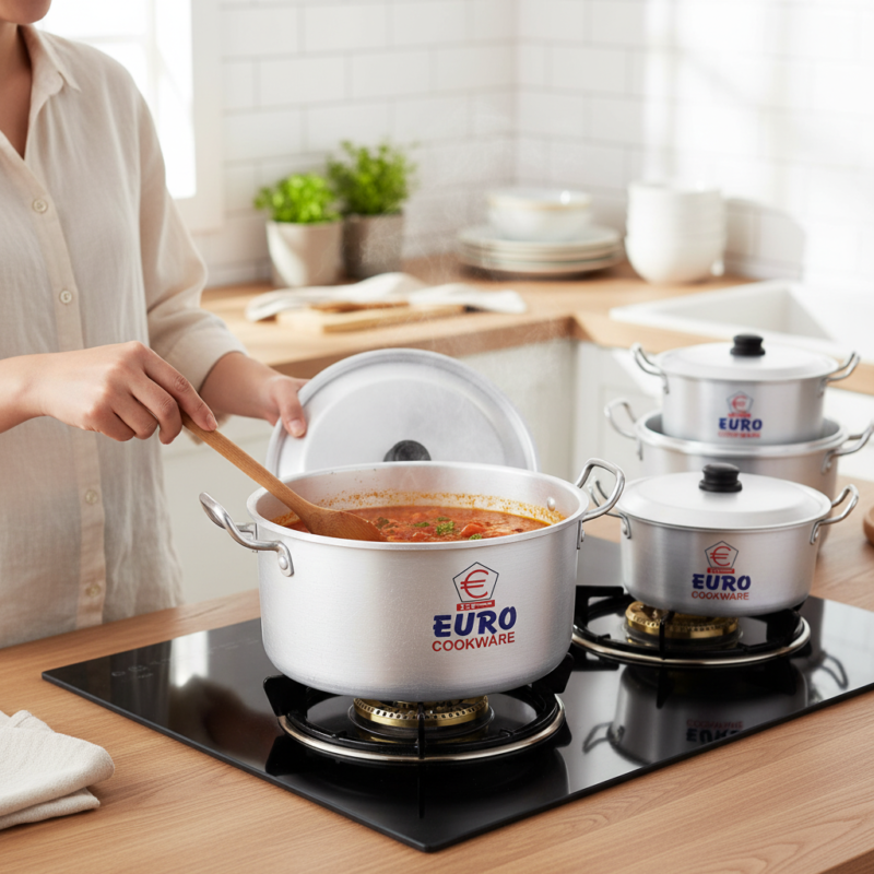 Premium Quality Anodized Round Casserole (Daigchi) with Lid & Handles 1