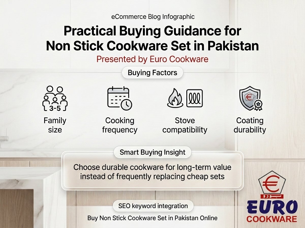 on stick cookware safety infographic Pakistan cooking guide