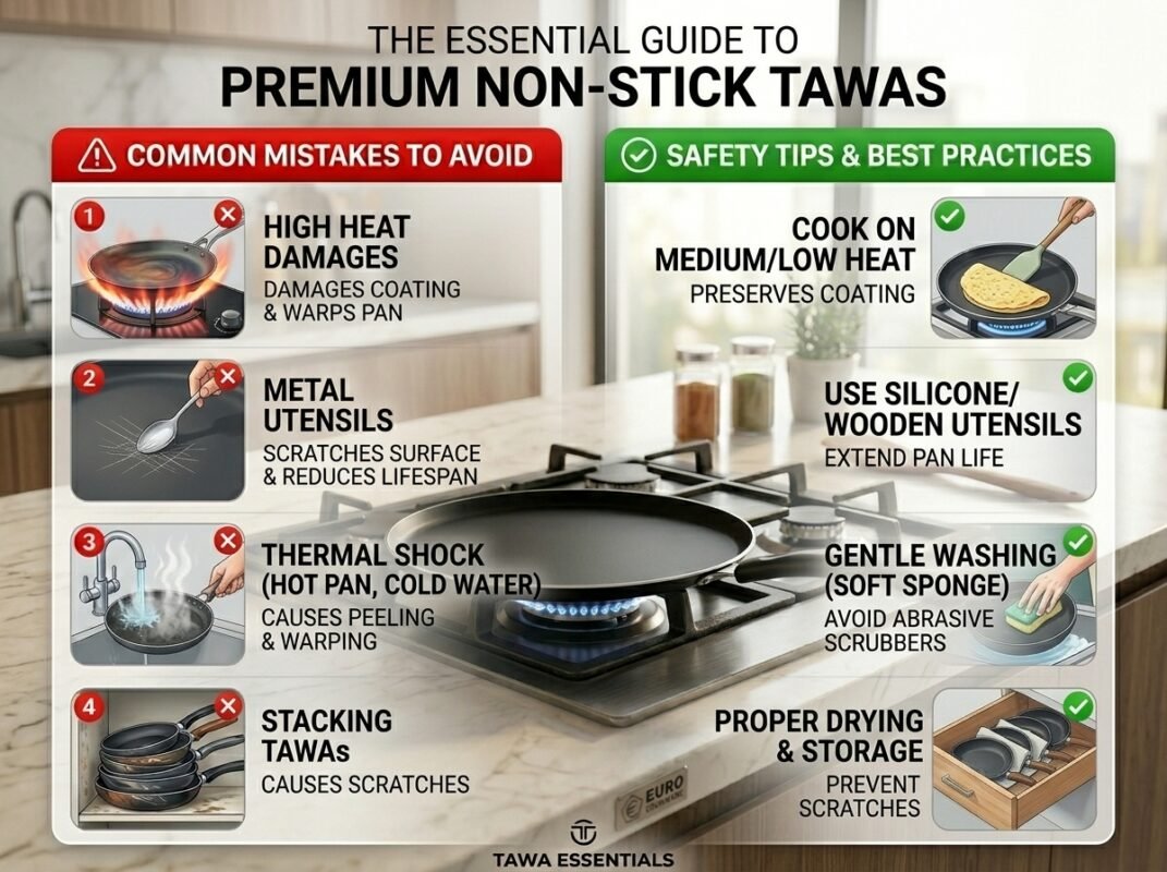 non stick tawa cleaning infographic