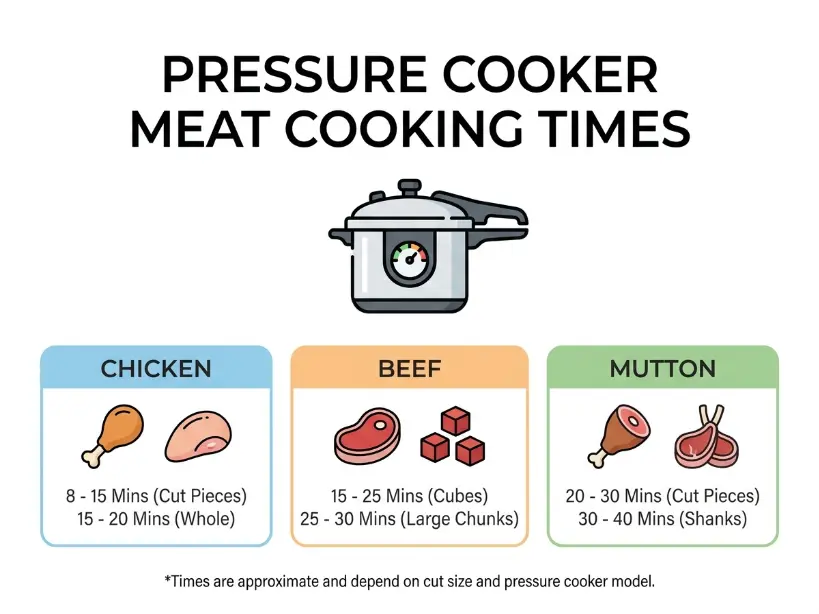 pressure cooker meat cooking infographic